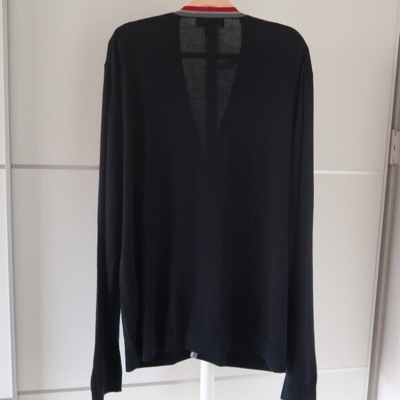 Brooks Brothers Men’s Italian Merino Wool Long Sleeve Cardigan XXL Navy Red Grey - Picture 4 of 10